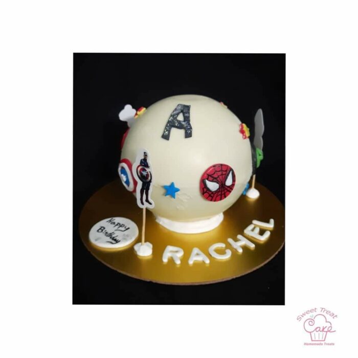 Avengers theme pinata cake .