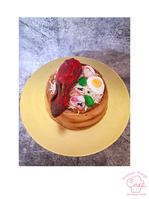 Biryani theme cake