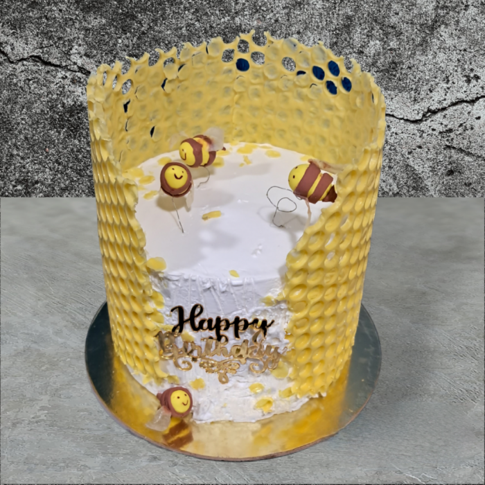 Honey bee theme cake