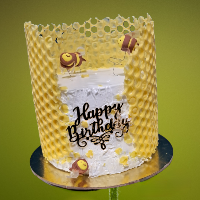 Honey bee theme cake