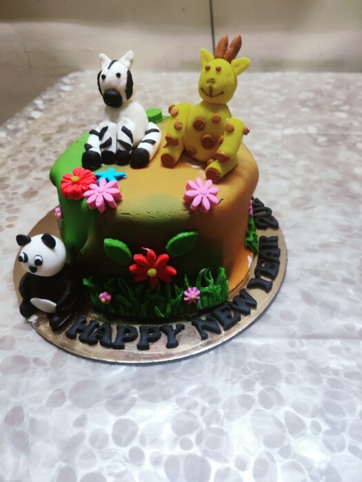 Fondant themed chocolate truffle cake