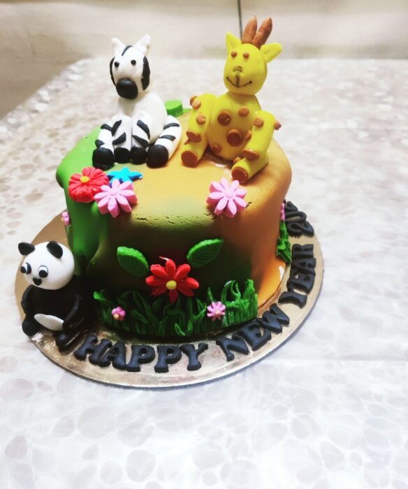 Fondant themed chocolate truffle cake