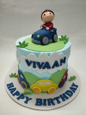 Car theme cake