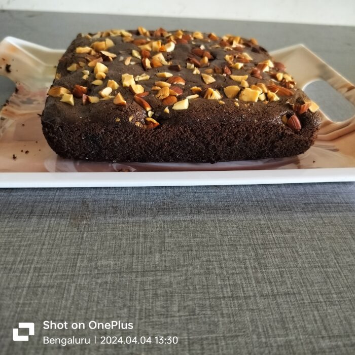 Triple chocolate brownie