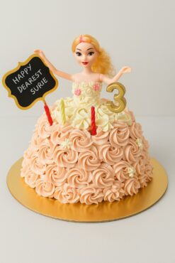 Barbie theme vanilla buttercream cake