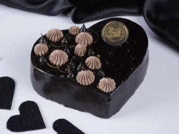 Chocolate truffle heart cake