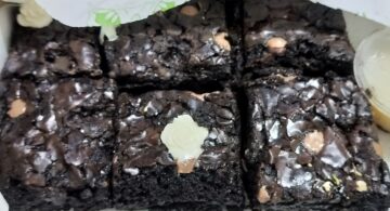Triple chocolate brownie