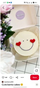 Pineapple cake with heart smiley