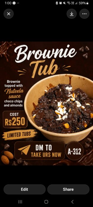 Brownie tub