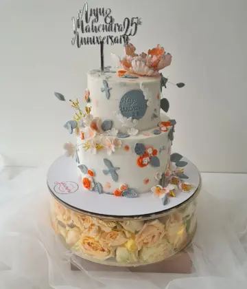 Anniversary tiered cake