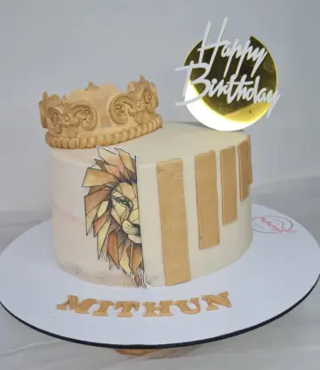 Lion geometric cake