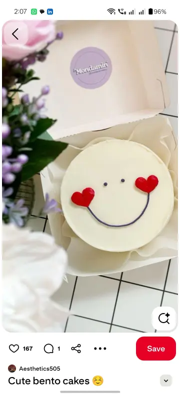 Pineapple cake with heart smiley