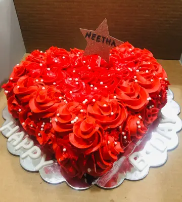 heart shaped red velvet butter cream