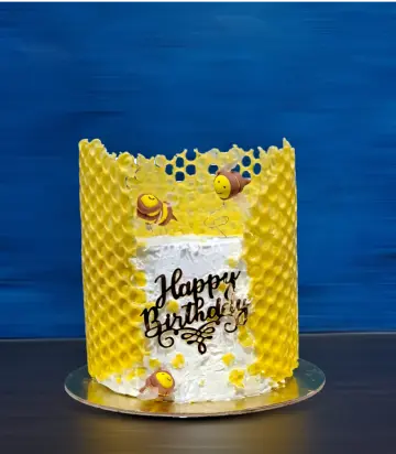 Honey bee theme cake